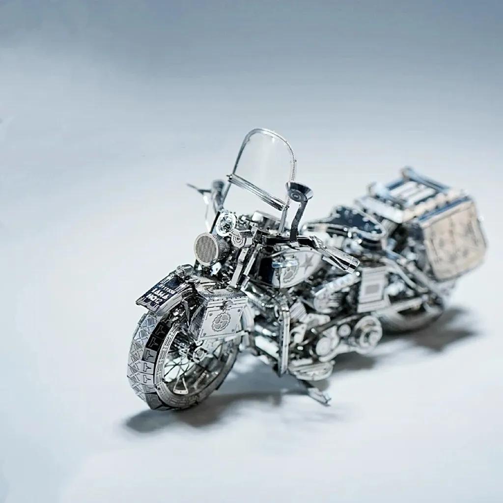 🔥SPECIAL OFFER🔥Silver 3D metal motorbike construction puzzle