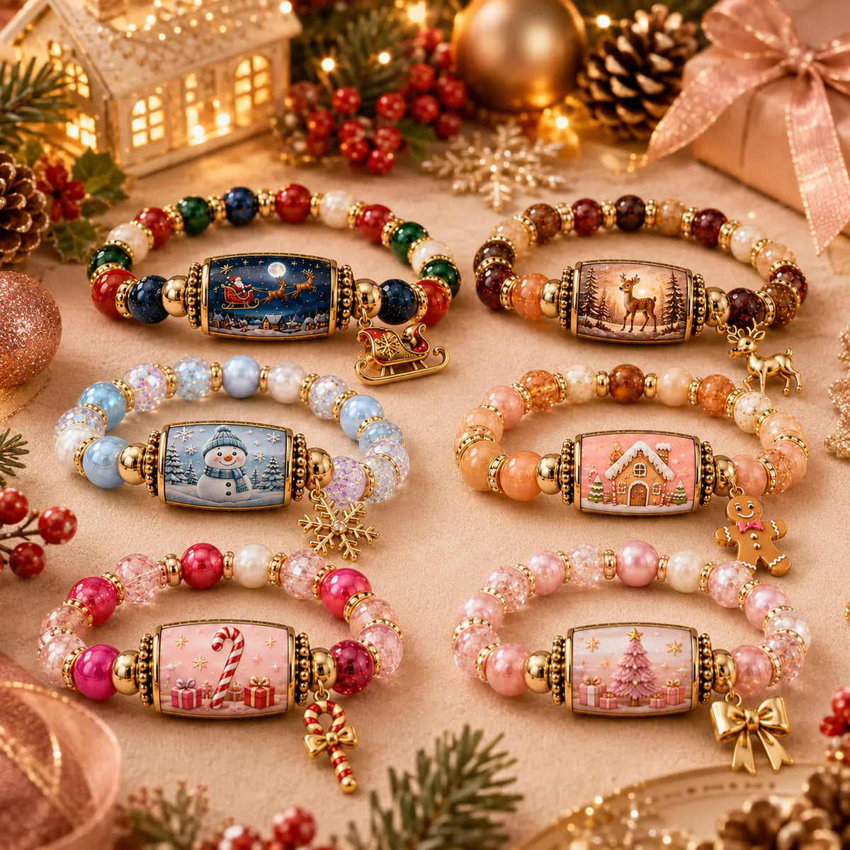 Christmas Story Beaded Bracelet Set