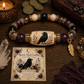 Halloween Beaded Bracelet with Evil Witch Hat Pumpkin Charms, Crystal Beads, Adjustable Festival Gift for Women & Girls